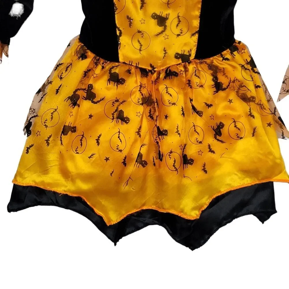 Orange & Black Girl Halloween Costume Size M